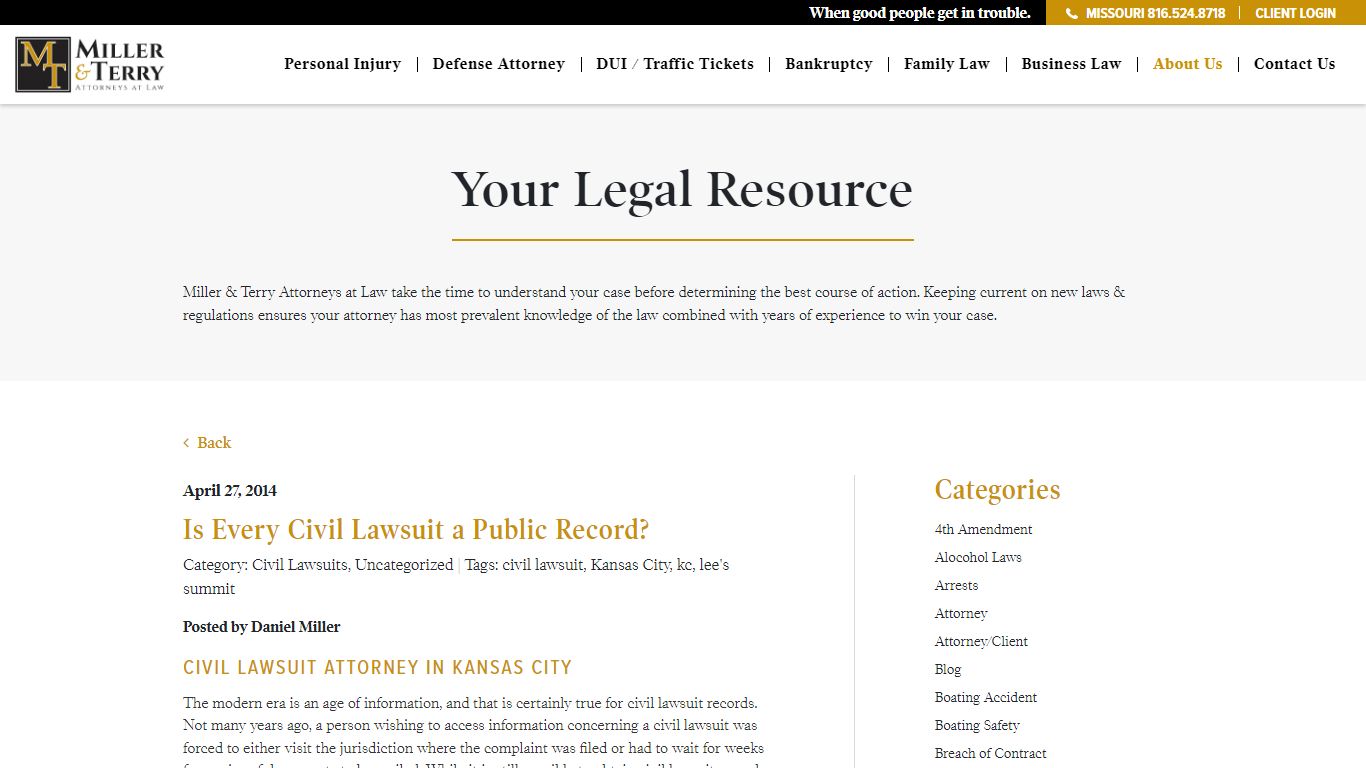 Kansas City & Lee's Summit | Is Every Civil Lawsuit a Public Record?